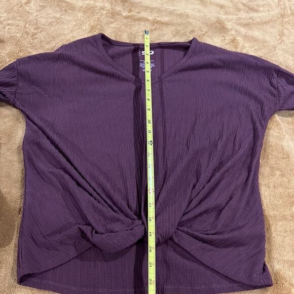 So Tie Front Sweater Sz S pretty dark purple - Picture 9 of 9